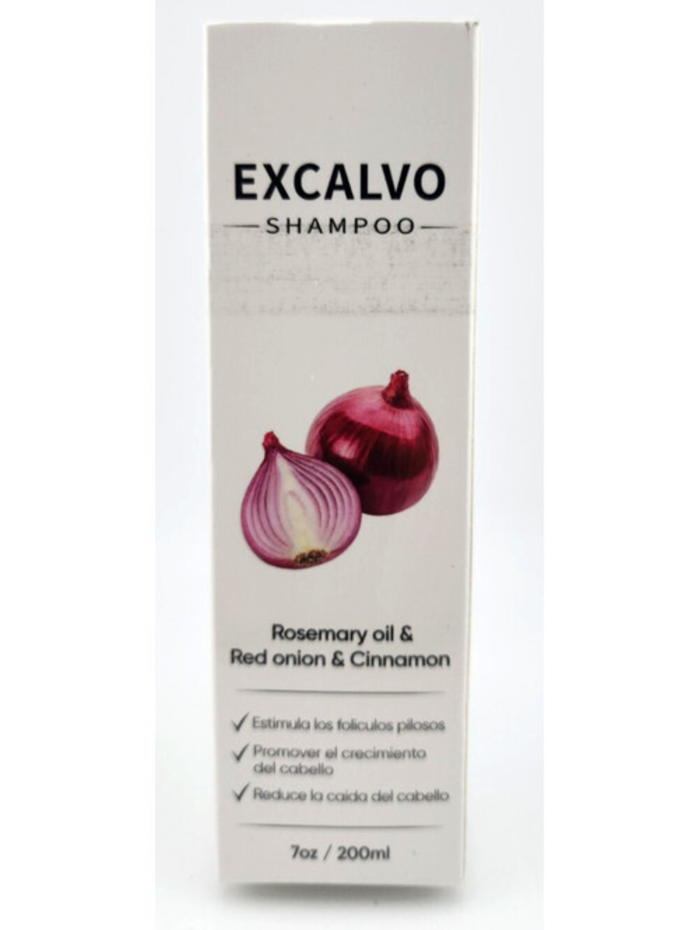 Excalvo Red Onion & Cinnamon Shampoo – Hair Growth & Anti‑Hair Loss – 7 oz – NEW
